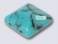 Turquoise (Imitation) 10x10 2-Hole Gemstone Beads (12)