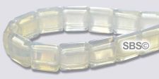 White Opal Glass 10x10 2-Hole (16" strand)