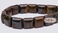 Tiger Iron 10x10 2-Hole #2 Gemstone Beads (16" strand)