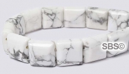 White Howlite 10x10 2-Hole Gemstone Beads (16" strand)