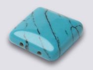 Turquoise (Imitation) 12mm x 12mm 2-Hole Gemstone Beads (12)