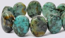 African Turquoise 12x15 2-Hole Gemstone Beads (16" strand)