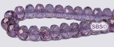 7mm Gemstone Fire Polished Beads - Amethyst / Trans luster