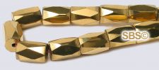 Gold Magnetic Beads - 5x8 Faceted Tube