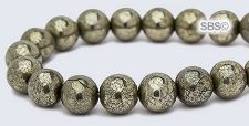 Golden Pyrite Gemstone Beads - 6mm Round A Grade