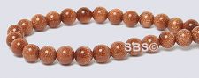 Goldstone Gemstone Beads - 4mm Round