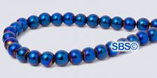 Hematite Beads 4mm Round - BLUE IRIS (non-magnetic)