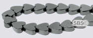 Hematite Beads 6mm Flat Heart (non-magnetic)