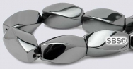Hematite Beads 8x16 (4-sided) Swirl (non-magnetic)