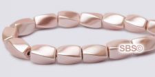 High Power Pearl Magnetic Hematite Beads 4x7mm Twist - Light Pink