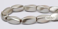 High Power Pearl Magnetic Hematite Beads 5x11mm Twist - Champagne