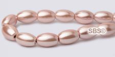 High Power Pearl Magnetic Hematite Beads 5mm x 8mm Rice Light Pink