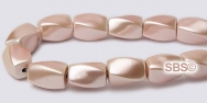 High Power Pearl Magnetic Hematite Beads 5x8mm Twist - Light Pink