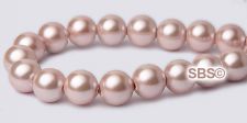 High Power Pearl Magnetic Hematite Beads 6mm - Light Pink