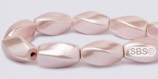 High Power Pearl Magnetic Hematite Beads 6x12mm Twist - Light Pink