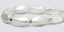 High Power Pearl Magnetic Hematite Beads 6mm x 12mm Twist - White