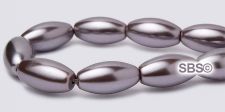High Power Pearl Magnetic Hematite Beads 6mm x 12mm Rice - Purple Smoke
