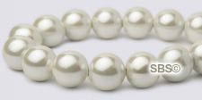 High Power Pearl Magnetic Hematite Beads 8mm White