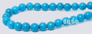 Howlite Turquoise Gemstone Beads - 4mm Round