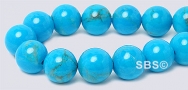 Howlite Turquoise Gemstone Beads - 8mm Round