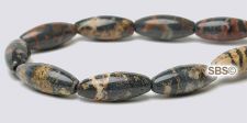 Leopard Skin Jasper  Gemstone Beads - 5mm x 12mm Rice/melon