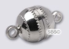 8mm Magnetic Ball Clasp "Rhodium Plate" (12 sets)