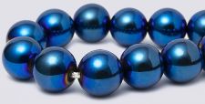 Magnetic Beads - 10mm Round - Metallic Blue Iris