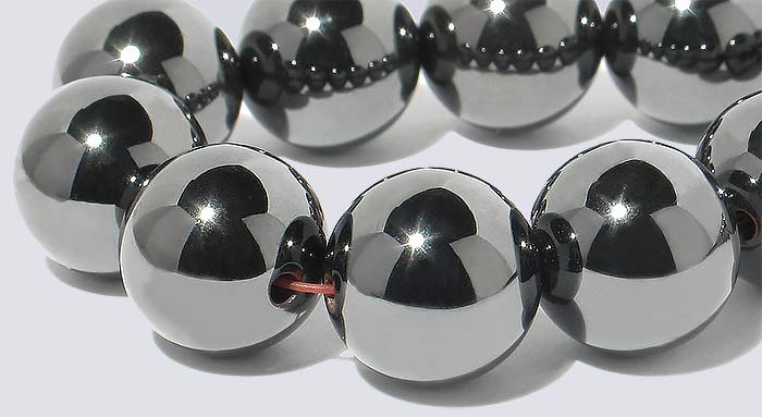 Silver MAGNETIC Hematite Beads  Round Natural Gemstone Beads - 6mm 8mm  10mm Available