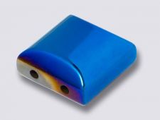 Magnetic Beads 10mm x 10mm 2-hole - Metallic Blue Iris - (100)