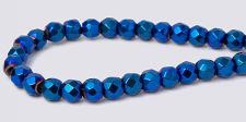 Magnetic Beads - 4mm Faceted Round - Metallic Blue Iris