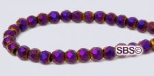 Magnetic Beads - 4mm Faceted Round - Metallic Purple Iris