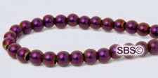 Magnetic Beads - 4mm Round - Metallic Purple Iris