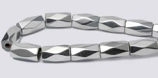 Silver Magnetic Beads - 5x8 Faceted Tube