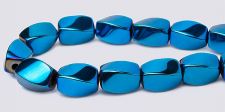 Magnetic Beads - 5x8mm Twist - Metallic Blue Iris
