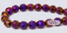 Magnetic Beads - 6mm Faceted Round - Metallic Purple Iris