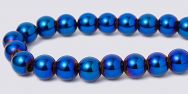 Magnetic Beads - 6mm Round - Metallic Blue Iris