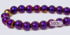 Magnetic Beads - 6mm Round - Metallic Purple Iris