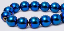 Magnetic Beads - 8mm Round - Metallic Blue Iris