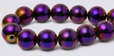 Magnetic Beads - 8mm Round - Metallic Purple Iris