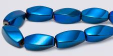 Magnetic Beads HIGH POWER - 5x12mm 4-sided Twist - Metallic Blue Iris