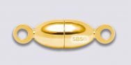 Magnetic Jewelry Clasps - Melon Shape - 6mm x 12mm Gold Plate
