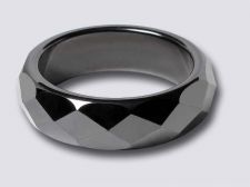 Magnetic Hematite 6mm FACETED Ring (size #9.75)