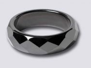 Magnetic Hematite 6mm FACETED Ring (size #7)