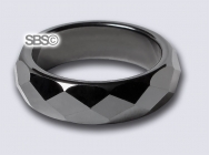Magnetic Hematite 6mm FACETED Ring (size #6)