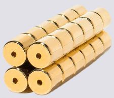5mm x 5mm Magnetic Tube/Cylinder Clasp Gold (12)