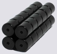 6mm x 6mm Magnetic Tube/Cylinder Clasps Black (12)