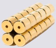 6mm x 6mm Magnetic Tube/Cylinder Clasps Gold (12)