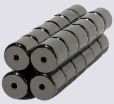 7mm x 7mm Magnetic Tube/Cylinder Clasp Hematite Color (12)