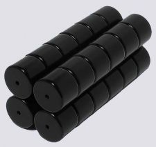 8mm x 6mm Magnetic Tube/Cylinder Clasps Black (12)