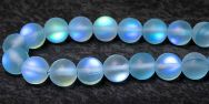 Mermaid Glass Beads - 6mm Round Aqua AB Matte